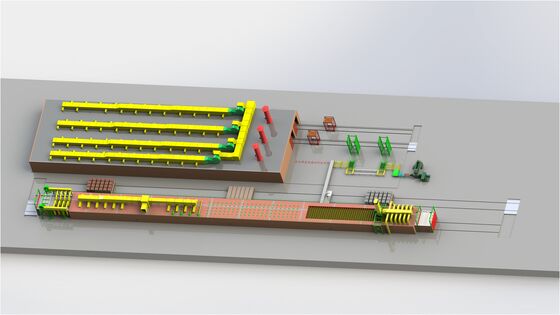 100 ถึง 1,200 ตัน/วัน สายการผลิตอิฐดินแบบอัตโนมัติเต็ม พร้อมเครื่องแห้งอุโมงค์ และเตาอบอุโมงค์สําหรับการผลิตอิฐดิน